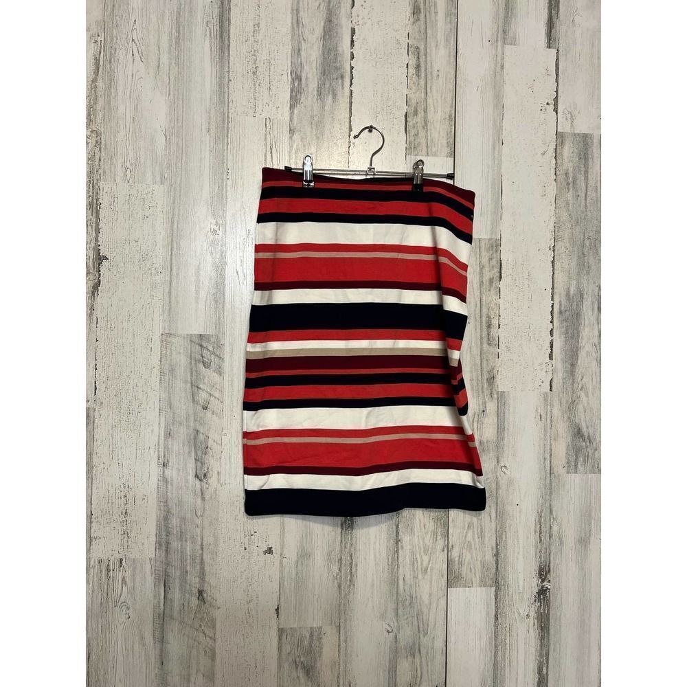 Ann Taylor Striped Pencil Skirt Size 6 – Red Navy Cream | NWT